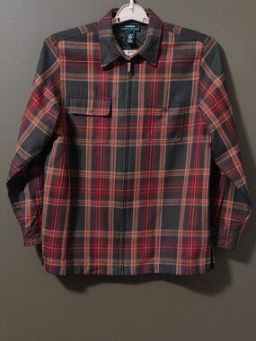 Lauren Ralph Lauren Vintage Worsted Wool Women's Plaid Jacket SIZE LARGE